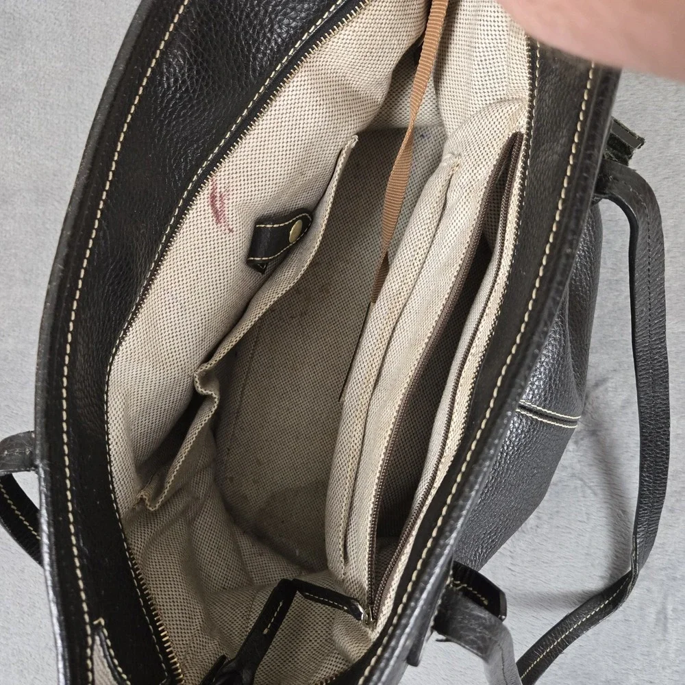 Dooney & Bourke Black Pebble Grain‎ Leather Davis Tassel Tote Bag Shopper